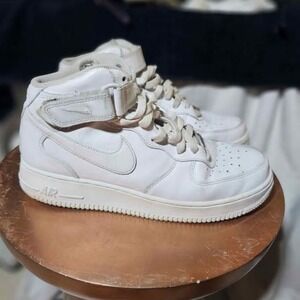 Men's Nike Air Force 1 Mid White Sneakers Size 9.5